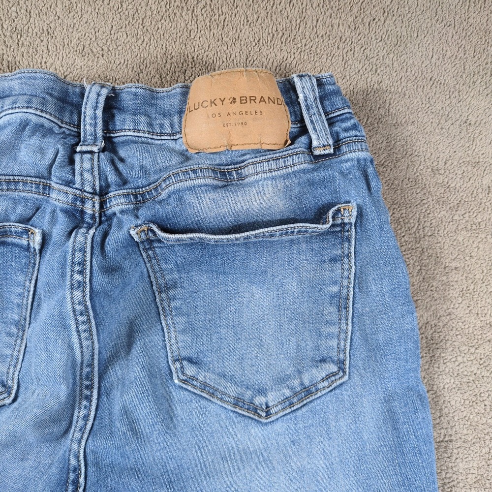 Lucky Brand Ava Skinny Ankle Jeans Womens 8X29 Blue Denim Mid Rise Frayed Hem - Picture 9 of 14